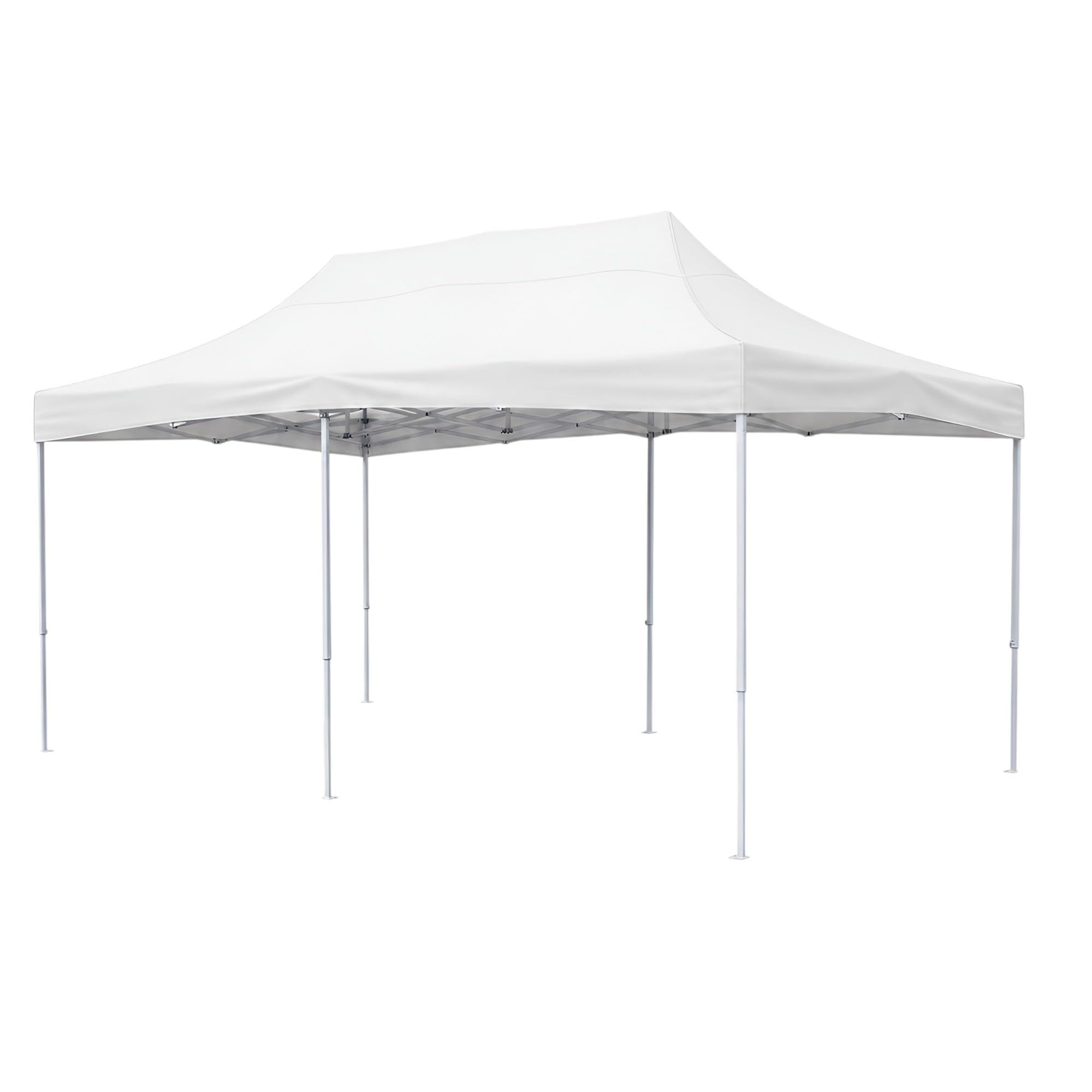 10x20 FT White Heavy Duty Pop Up Gazebo Canopy Tent for Outdoor Events, Wedding, Exhibition, Market Stall, Waterproof Oxford Fabric, Adjustable Folding Frame, Covers Not Included-image-31