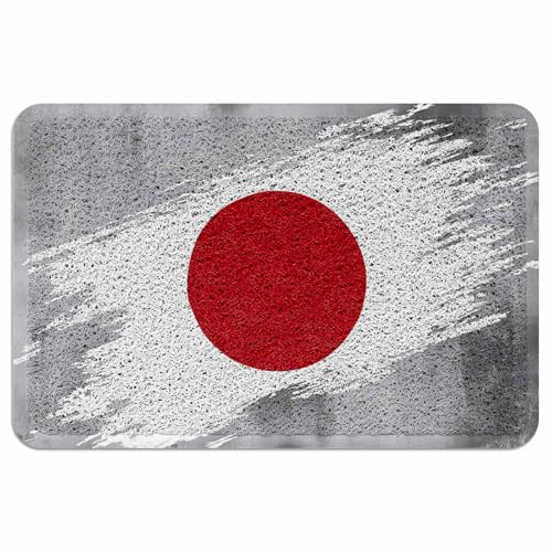 Evamona 玄関マット 泥落とし 屋外 室内 滑り止め 業務用 泥っぷマット 60x90 CM 日の丸 和風 グレー 耐摩耗性 速乾 オフィス お店 エントランス
