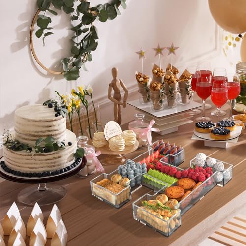 11" Acrylic Letter Charcuterie Tray, Charcuterie Letters Fillable Box for Food, Reusable Serving Cake Candy Dish Display Tray for Birthday Anniversary Party Decoration (Letter H) - Image 7