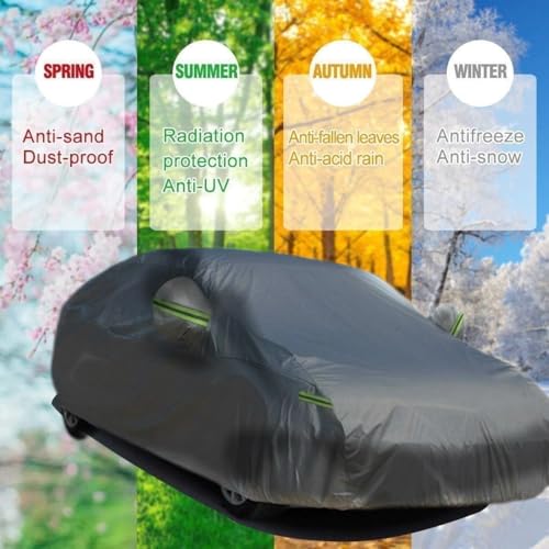 Big Ant universal Autoabdeckung Vollgarage car Cover Abdeckplane Auto Garage Wasserdicht Autogarage Autoplane Staubdicht Autohülle Passt für Meisten Auto im Winter & Sommer Schwarz