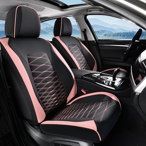 Image of FLORICH Car Seat Covers Front Seat, Leather Seat Covers for Cars, Waterproof Car Seat Protector Breathable, Front Seat Covers for Cars, Automotive Seat Covers Universal Fit for Most Cars SUV Truck