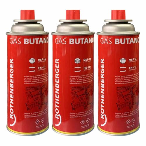 Kit 3 Latas Refil Carga Gás Butano 220g Maçarico Fogareiro