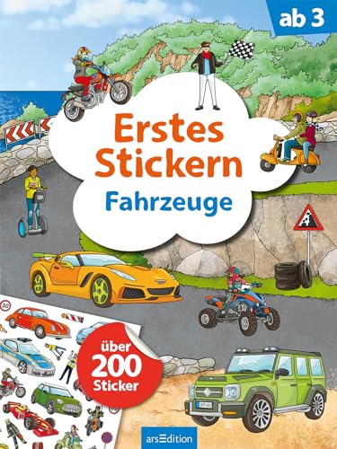 Erstes Stickern – Fahrzeuge: Über 200 Sticker | Erstes Stickerheft für Kindergarten-Kinder ab 3 Jahren