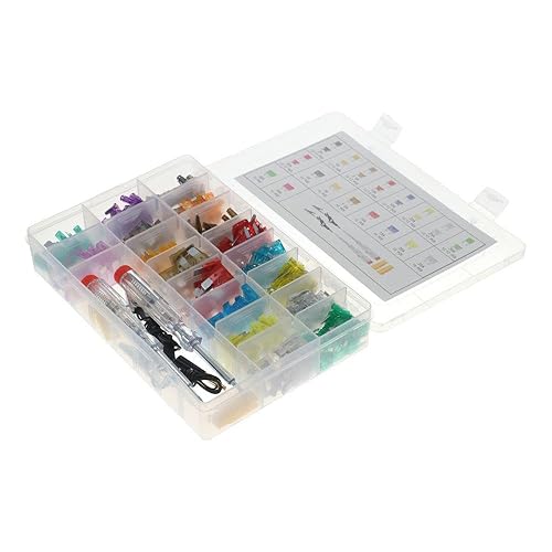 Miniatura 3 de Juego surtido de 306 fusibles para automóvil, juegos de fusibles automotrices tipo mini hoja con probador de fusibles y herramientas extractoras,