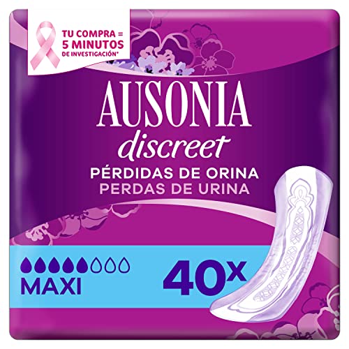 Ausonia Discreet Compresas Incontinencia Mujer, Maxi, 40 Unidades, Protección Completa que Apenas Notarás Cover