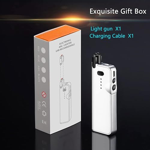 Miniatura 7 de Encendedor de velas, encendedor eléctrico, encendedor recargable, encendedor de plasma, encendedores de arco eléctrico, largo, sin gas, a prueba de