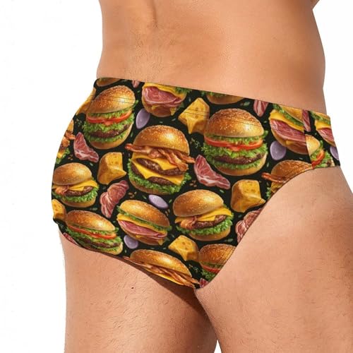 Hamburgers and Meat Men's Swim Briefs Low Waist Bikini Swimsuit Underwear Beach Swimwear3