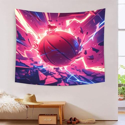 Tapisserie de basketball effet 3D pour decoration de dortoir college et salon moderne