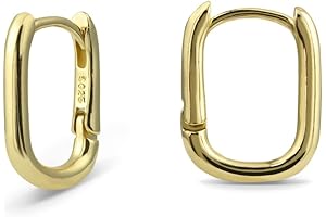 925 Sterling Silver Oval Huggie Hoop Earrings: Refined Elegance for Women