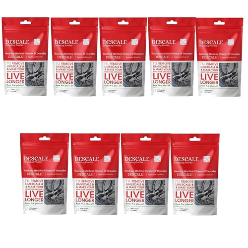Image of Washing Machine Drum Cleaning Powder Descaling Powder For Top & Front Load compatible with IFB ESSENTIALS DESCAL Washing Machine Washing & Drum Cleaner Scale Remover (Pack of 9)