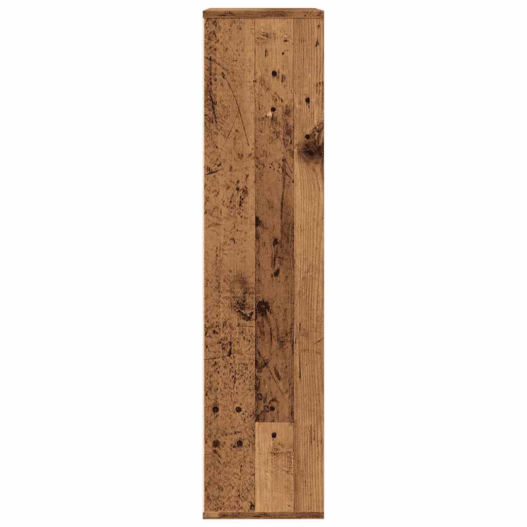 Libreria effetto legno anticato, 50 x 25 x 104 cm, con 7 scomparti, per soggiorno, ufficio, cameretta dei bambini, stretta aperta, divisorio e organizer