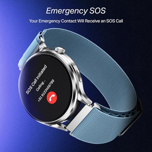 Image of boAt Lunar Discovery Pro, 1.39 inch Display, Premium Metal Build, Round Dial, Emergency SOS, Functional Crown, Multiple Sports Modes, HR,SpO2 & Sleep Tracking, Smart Watch for Men & Women (Sports Blue)