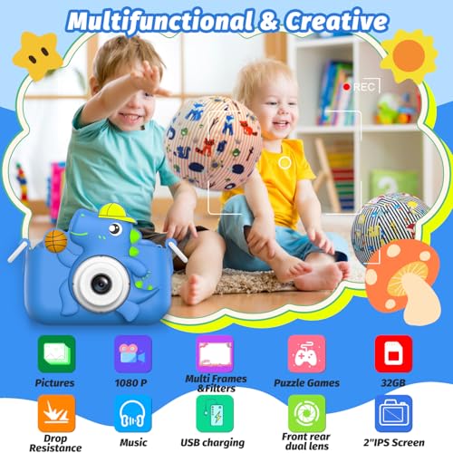 Image of Kids Camera Toy, masterbee Children Age 3-12, Christmas /Birthday Gifts for Girls, 1080P HD Video, Gift for 3 4 5 6 7 8 9 10 11 12 Year Old Girl Blue