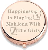 Vista 1 de WUSUANED Divertido espejo de maquillaje Mahjong Happiness is Playing Mahjong con Mahjong Player Gifts Chinese Game Lover Gift