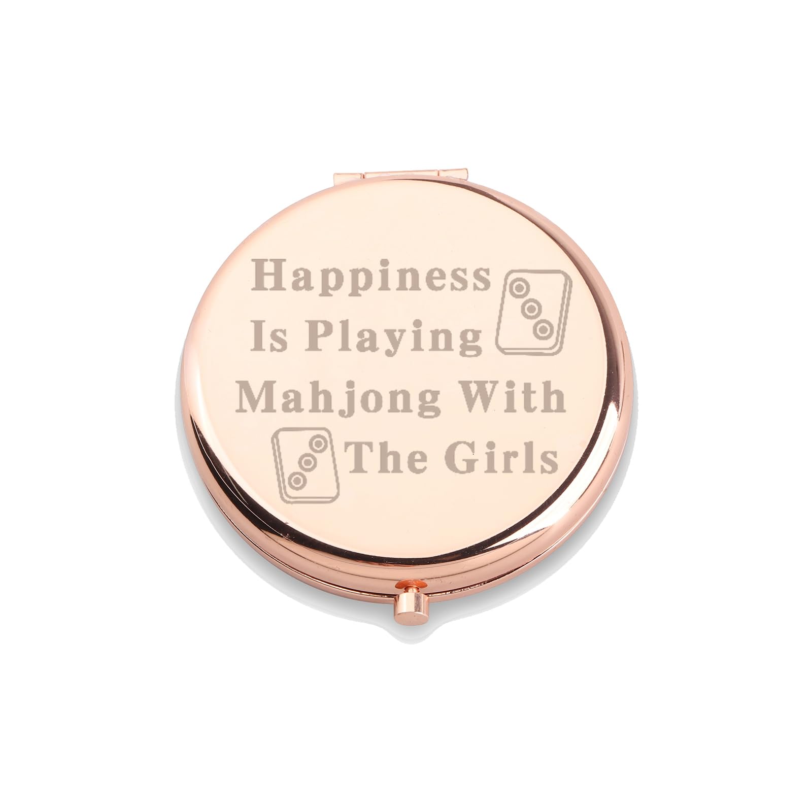 WUSUANED Funny Mahjong Makeup Mirror Happiness is Playing Mahjong with Mahjong Player Gifts Chinese Game Lover Gift
