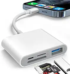 Adaptador Leitor Cartão Sd Tf Usb 3.0 Para iPhone 14 13 12 11 XS X 8 E iPad Câmera Lightning para USB OTG