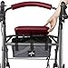 Medline Rollator Walker with Seat and Wheels, Durable Steel Frame Supports up to 300 lbs, 6 inch Wheels, Red