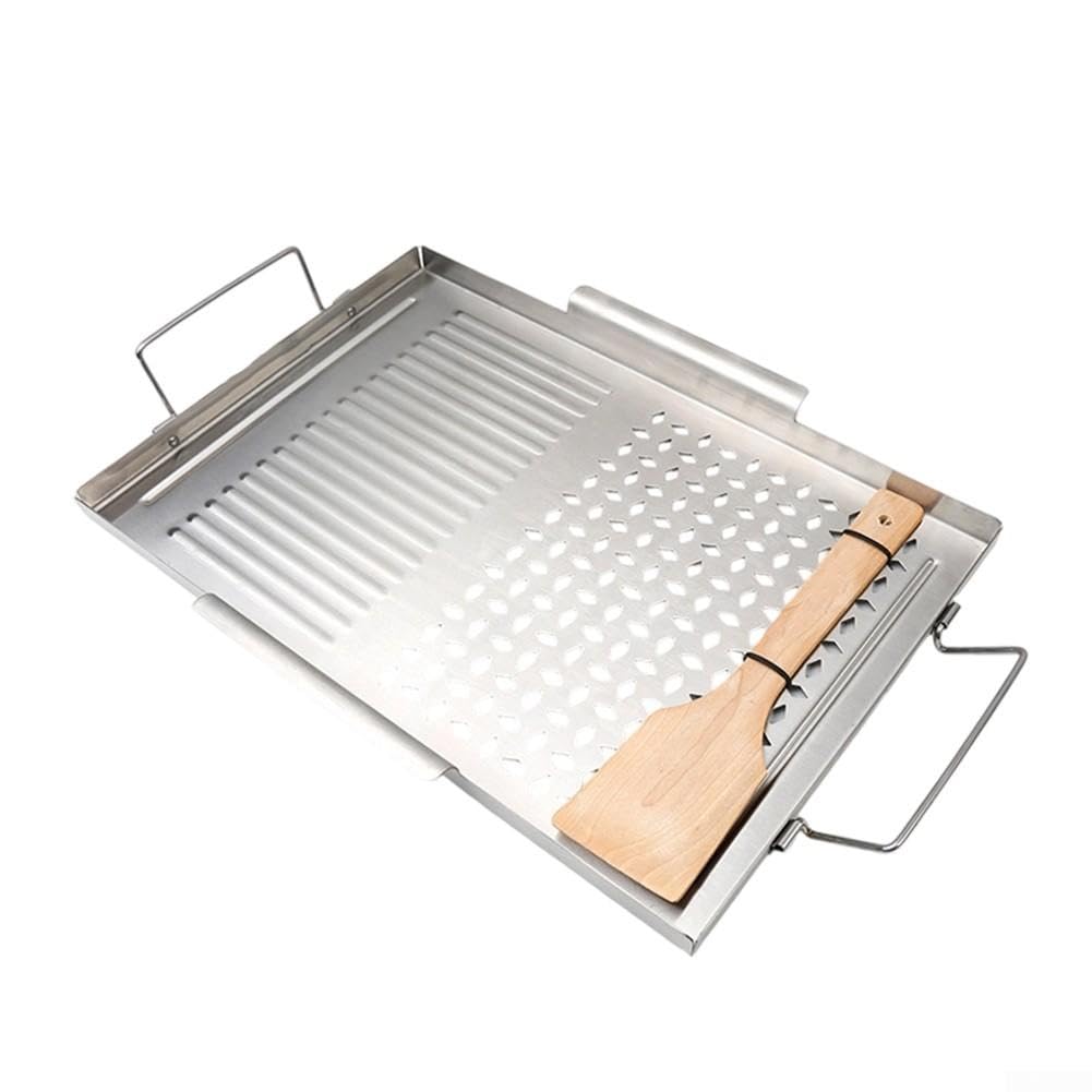 Piastra per Barbecue Acciaio Manici Piastra per Barbecue Acciaio