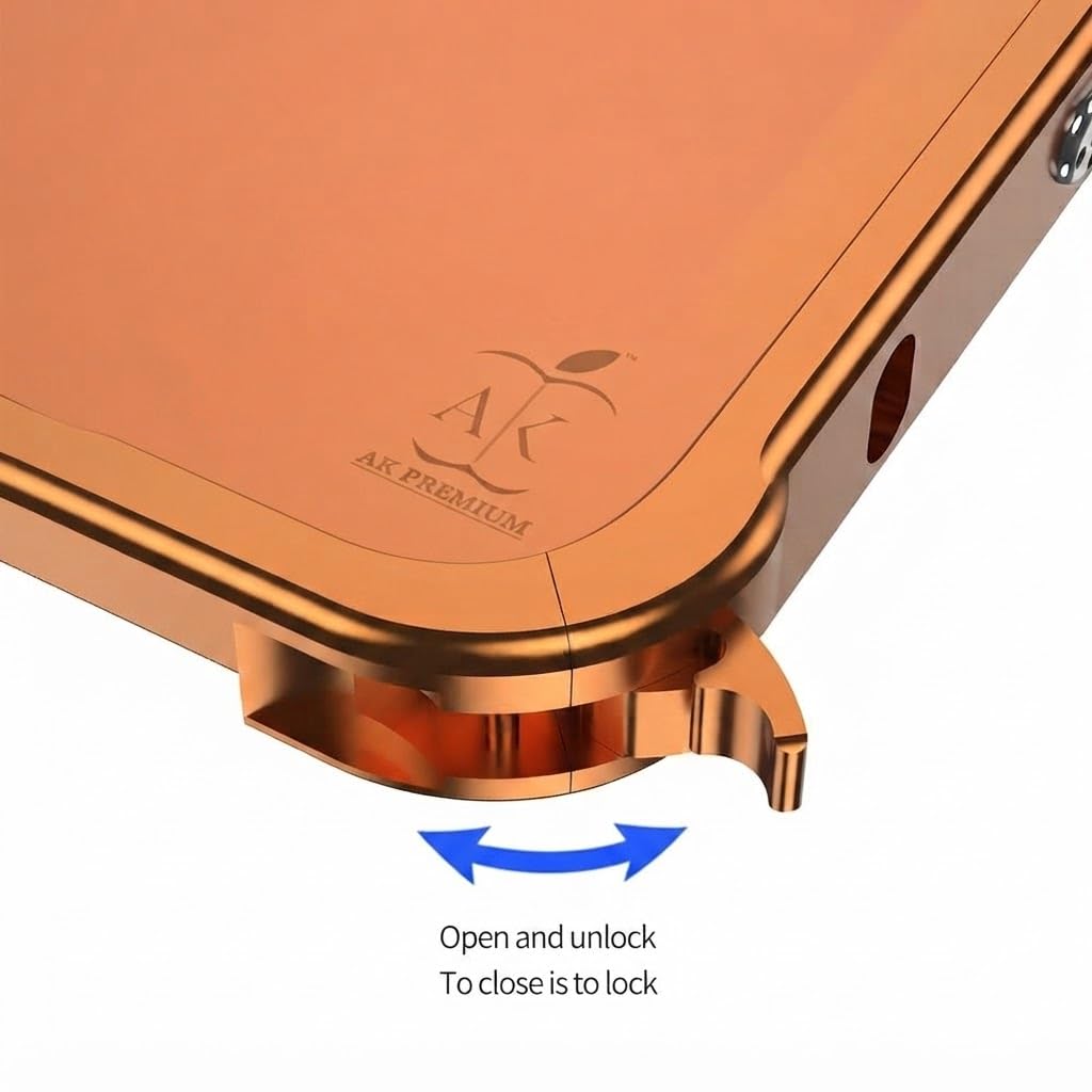 Metal Conversion Kit for i Phone 16 to i Phone 17 Pro Look | Aluminum Back Plate with Metal Camera Frame | Shockproof Back Housing Replacement | Orange — Amazon image 4