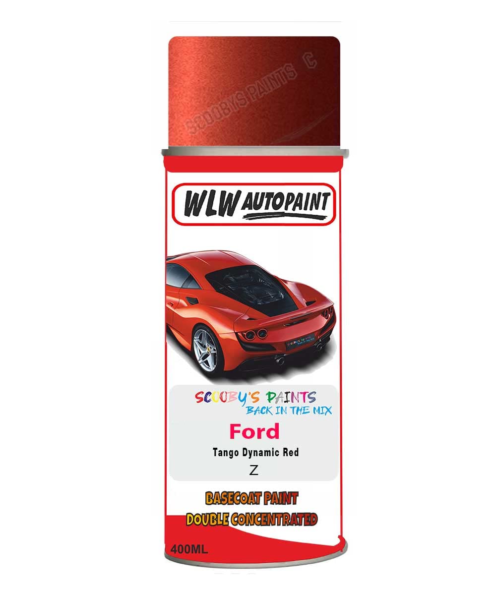 SCOOBYS PAINTS BACK IN THE MIX Basecoat Aerosol Spray Paint For Ford Fiesta Tango Dynamic Red 2006-2011 Code Z
