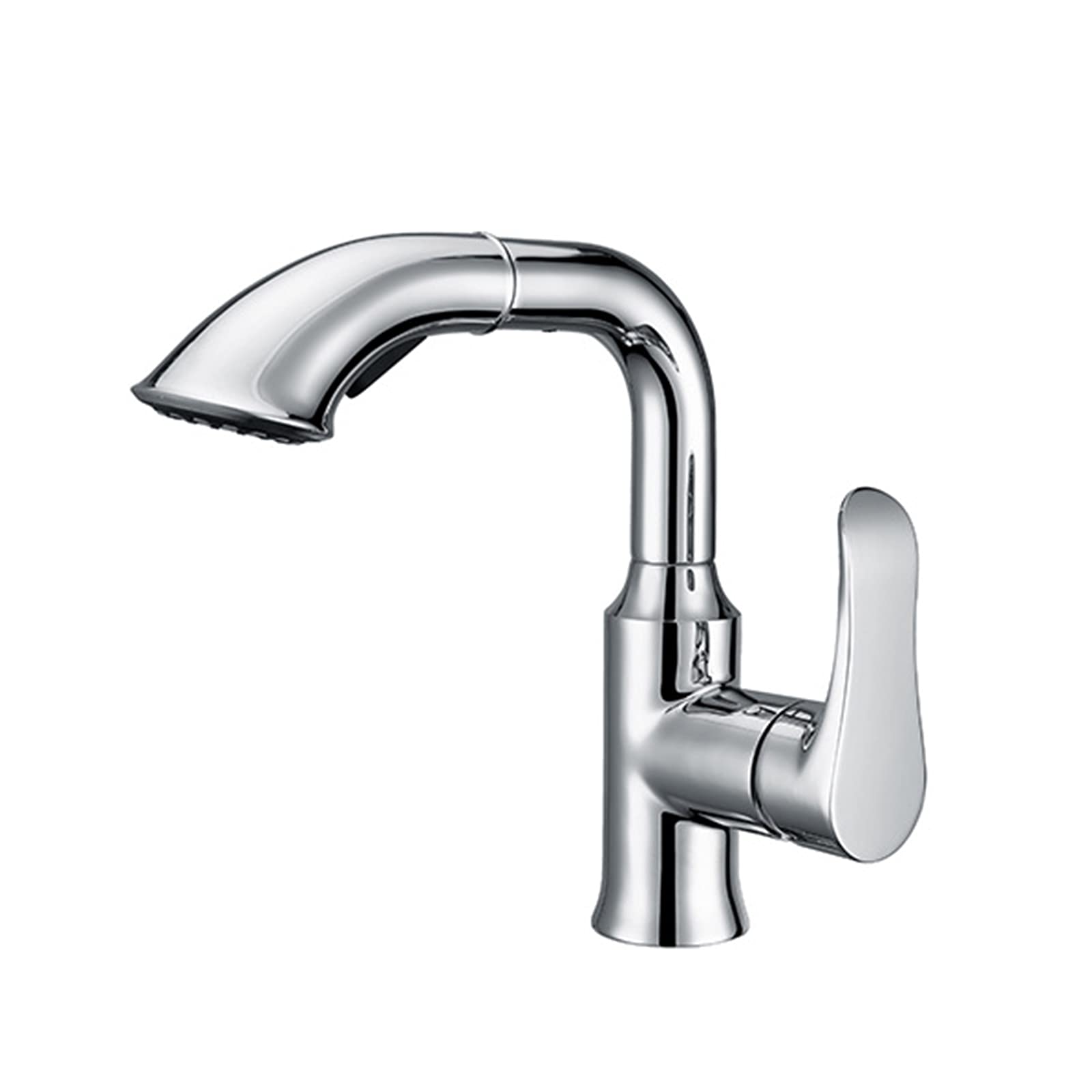 Robinet de lavabo de salle de bain en laiton mitigeur rotatif à double sortie pour évier argent