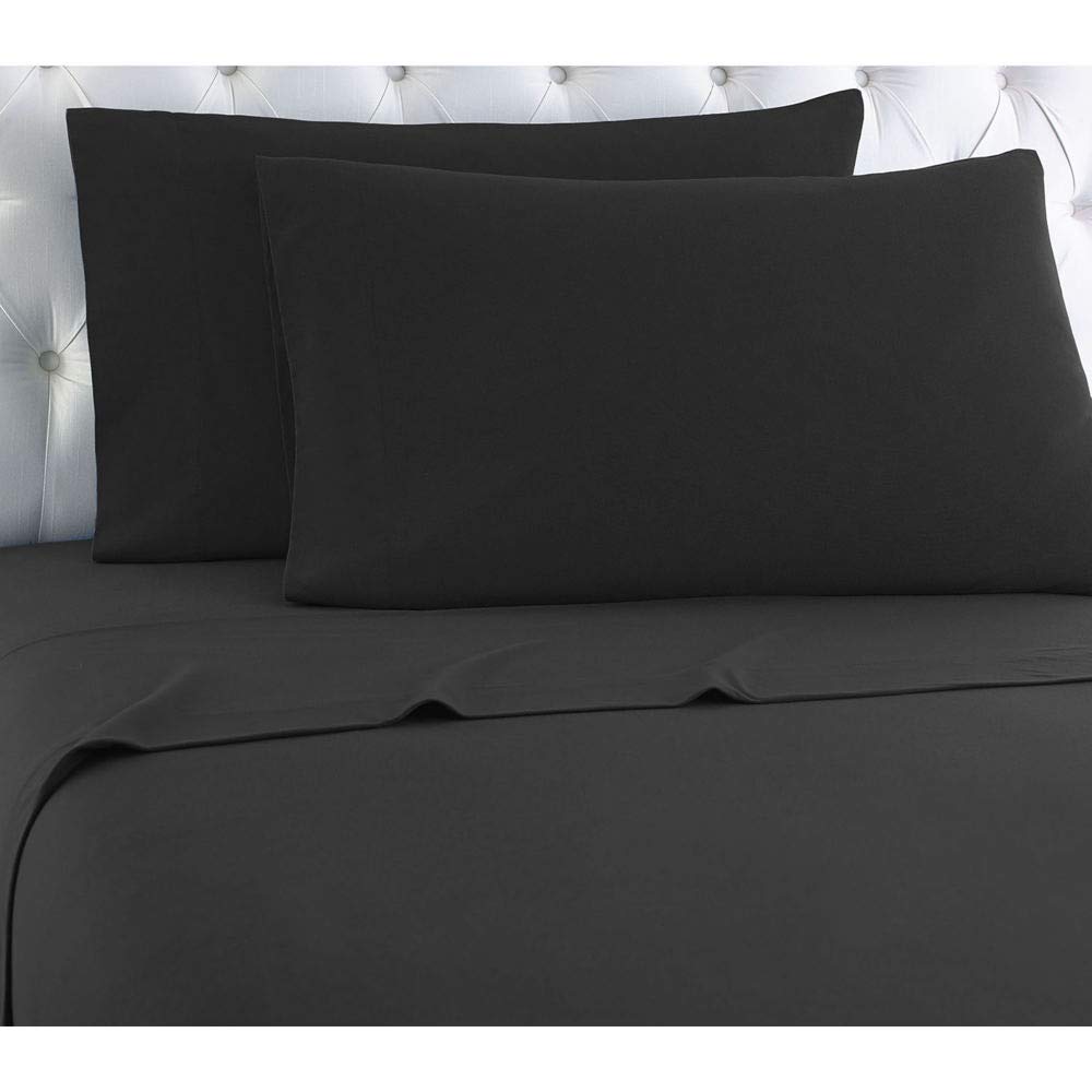 Shavel Home Products Micro Flannel Solid Sheet Set, Queen, Charcoal