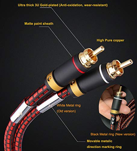 Primeda Auidophile 2Rca Male To 2Rca Male Stereo Audio Cable,Gold Plated | 4N Oxgen-Free Copper Core (2.5 Feet (0.75M)) #TOP4