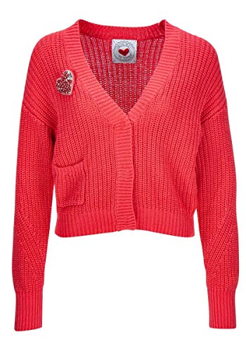 Preisvergleich Produktbild FROGBOX Knit Cardigan Heart Brooch Tomato Puree (M, Tomato)