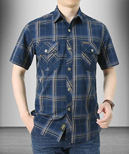 Image of L'MONTE Imported Men's Cotton Casual Checkered Shirts Half Sleeve for Men