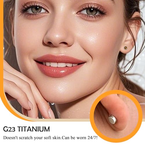 Titanium Flat-Back Earrings Lapis Lazuli/Tiger's Eye/Amethyst/Aventurine/Jade Luxurious Minimalist and Stylish Earring Hypoallergenic Titanium Stud Birthday Present for Women3