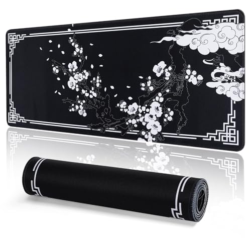 DESERO Large Gaming Mouse Pad (800 x 300 x 3 MM) XL Extended Desk Mat Japanese Mouse Mat Gaming Keyboard Mousepad Big Desk Pad with Non-Slip Base and Stitched Edge for Office/Gaming.(B20)