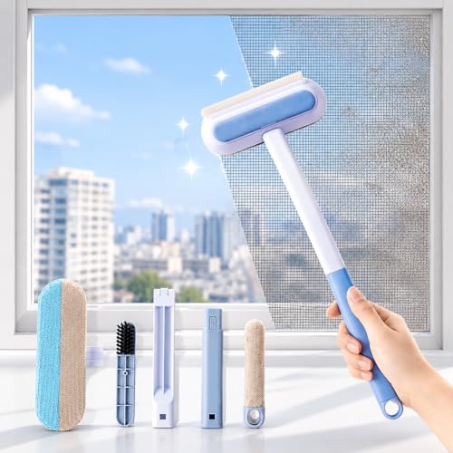 Window Screen Cleaning Brush with Extendable Handle, 4-in-1 Mesh ...