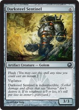 Magic The Gathering Darksteel Sentinel Artifact Golem Card 1 of 1 Uncommon Scars of Mirrodin 2010