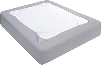 Moonsea Box Spring Cover Full Size, Elastic Fabric Wrap Around 4 Sides Bed Skirt, Sleek Alternative for Bed Skirts for Hotel/Home - Full, Grey