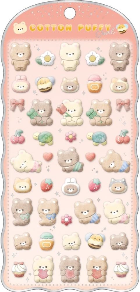 クラックス CRUX コットンパフィーシール クマ 立体 ネイルパーツ スマホデ…