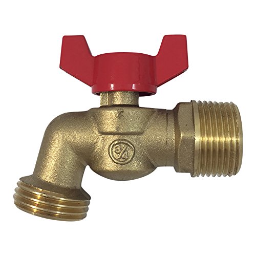 Brass Ball Similar to Arrowhead Brass 3/4"Male NPT inlet with 3/4 water hose outlet [79-212] ideal for gardens and patios Llave de Manguera o Nariz 3/4"  Llave de Manguera Esfera Mariposa