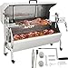 VEVOR Parilla de Barbacoa Exterior 40 W Acero Inoxidable Barbacoa Asador 60 kg, 147x45x87 cm Altura Ajustable 4,3"-12,2" Kit de Asador Universal Parrilla con Cubierta y Ruedas Bloqueables para Camping