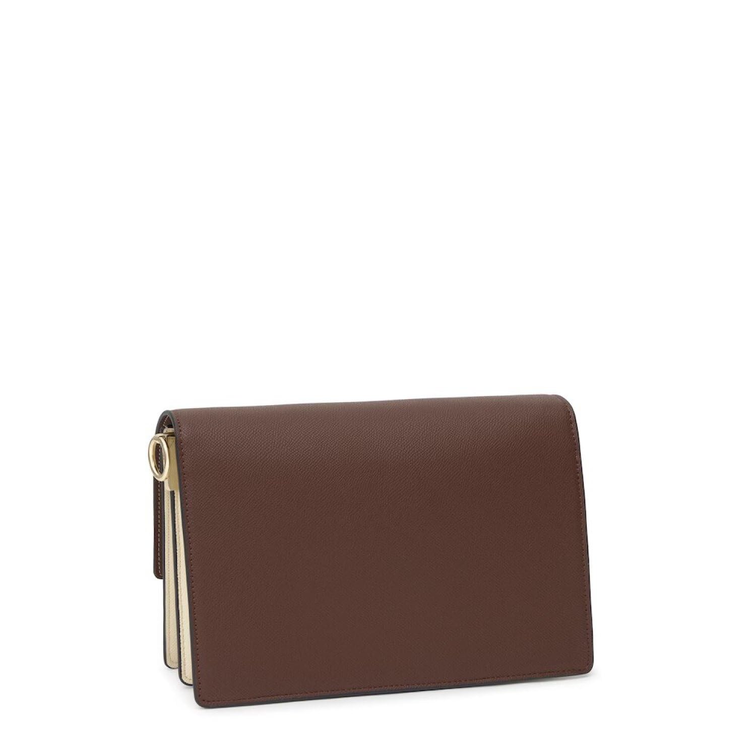 TOUS Bolso de Hombro, Marrón y Beige, Piel Sintética, con Asa Ajustable, Diseño Bicolor