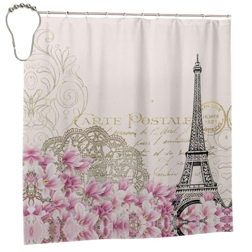 Rideau de douche imprimé rideau de salle de bain romantique imperméable