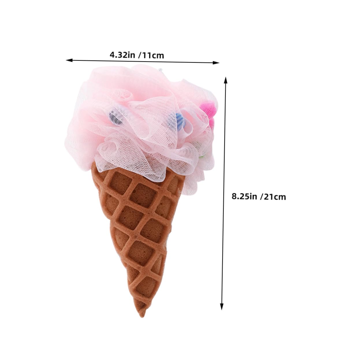 Anneome Cute Ice Cream Bath Sponge Soft Portable Shower Pouf Fun Exfoliating Loofah for Adults Lightweight for Home Travel Outdoor Use