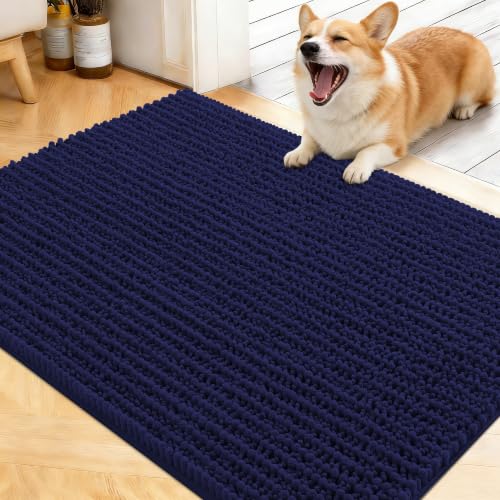 Image of OLANLY Dog Door Mat for Muddy Paws 40x32, Ultra-Absorbent Chenille Mud Mat