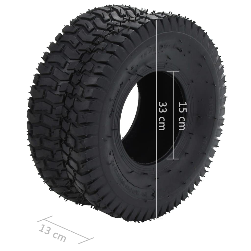 Homgoday Ruedas de Repuesto Antipinchazos para Carretillas y Carros Manuales - 15x6.00-6 4PR, Negro, Goma, 160 kg