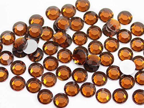Allstarco 1000PCS 6mm SS30 Brown Smokey Topaz H113 Acrylic Flat Back Rhinestones for Jewelry Making and Face Painting Card Making Embelishments Plastic Crafts Gems