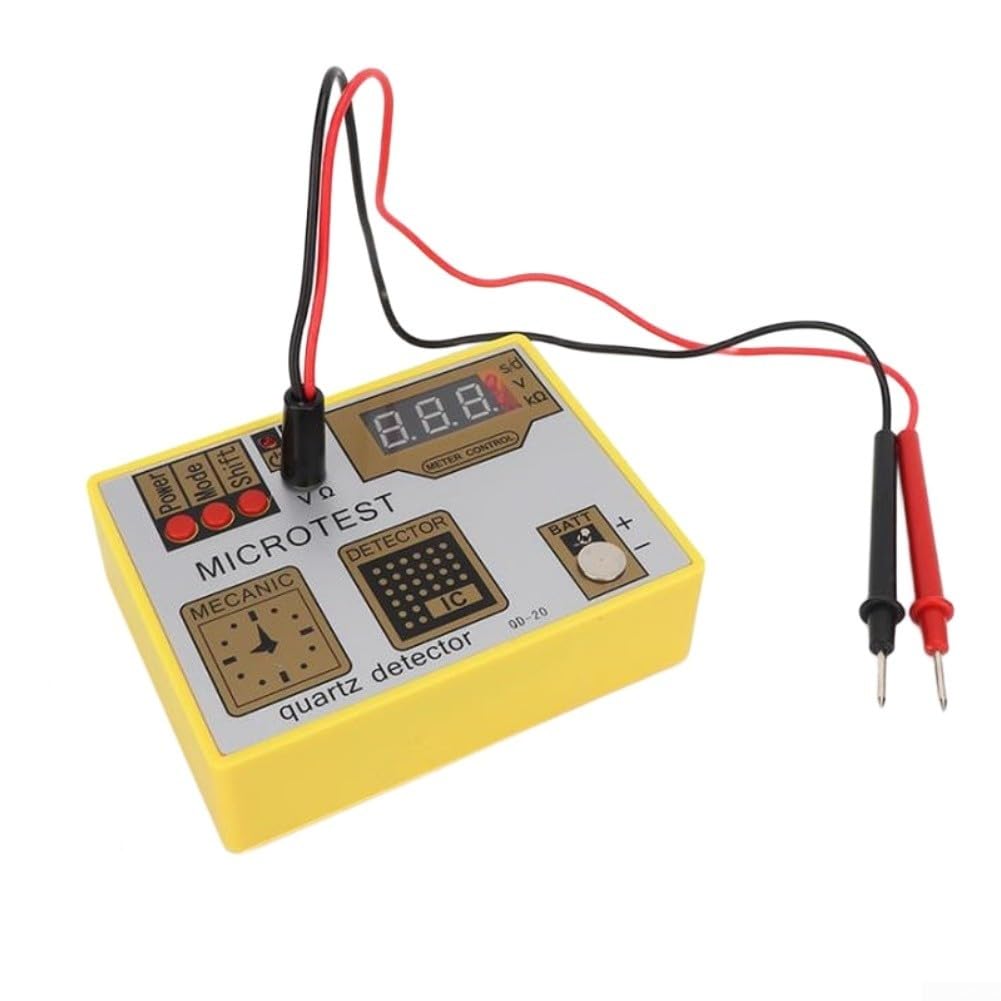 Minhe QD-20 - Strumento di manutenzione per orologio, tester per impulsi della batteria dell'orologio QD20, per movimento al quarzo, con funzione smagnetizzatore, monitoraggio in tempo reale, ABS e