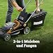 WORX WG735E Akku Rasenmäher 40V, 34 cm Schnittbreite, Bürstenloser Motor, 6-stufige Schnitthöhenverstellung 20–75 mm, 35 L Fangkorb, Cut-to-Edge, inkl. 2X 4,0 Ah Akku & Dual-Ladegerät