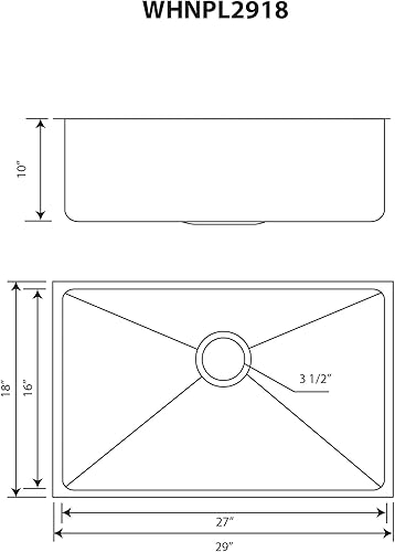 Miniatura 4 de Whitehaus WHNPL2918-B Noah Plus Collection - Fregadero de cocina, latón