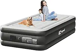 Colchão de Ar Queen Size Premium, Inflável Portátil com Bomba de Lítio Embutida, Cama de Ar para Camping e Casa (Solteiro)