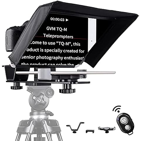 GVM Autocue Teleprompter for ipad Smartphone Tablet DSLR Camera Portable 10.5" Teleprompter Kit with Remote Control & App, Colorless Spectroscope, HD Wide-Angle Lens for Live Streaming/Interviews Cover