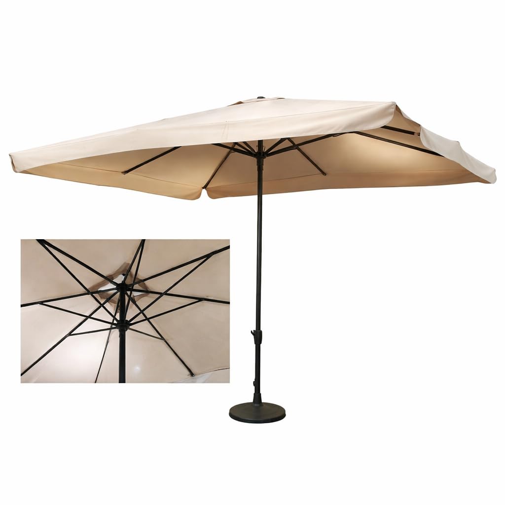 Ombrellone da Giardino Rettangolare 3x4 Metri - in Alluminio, Regolabile, da Esterno, Impermeabile, con Manovella- Resistente ai Raggi UV Elegante