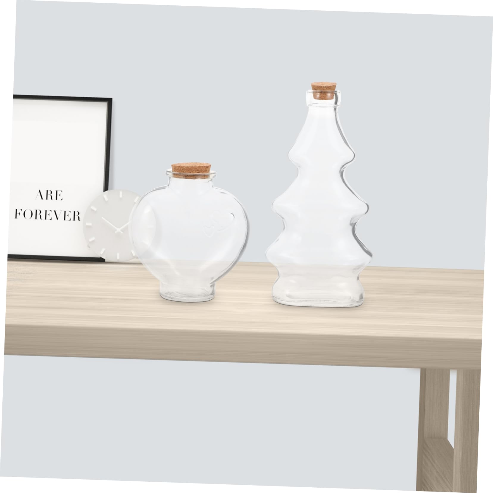 Cabilock Botellas Decorativas Formas de Árbol y Corazón Conjunto de 3 de Vidrio y Multifuncionales Ligeras para Ceremonia de Arena en Bodas para Decoración DIY